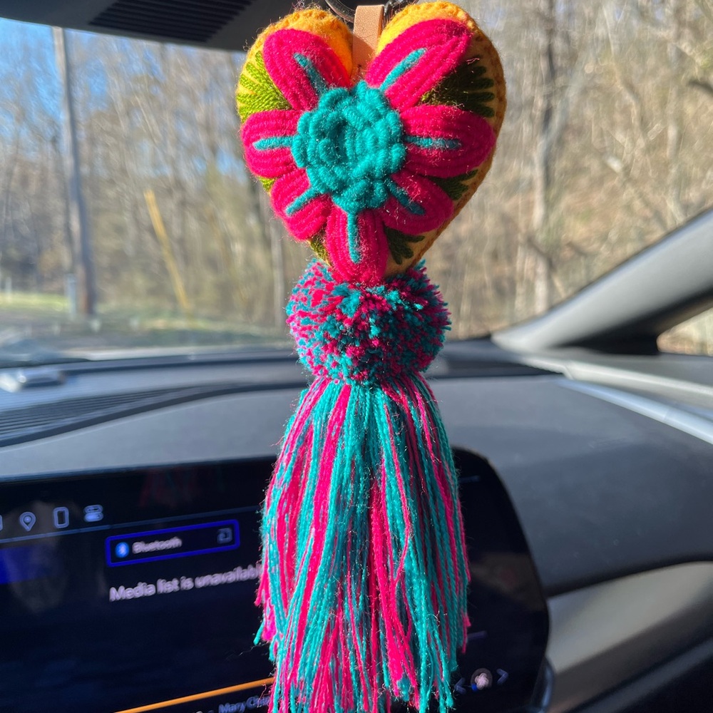 Consuela Multicolor Heart Tassel Accessory Car Charm/bag charm